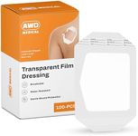 AWD Transparent Film Dressing - Waterproof Transparent Wound Bandage, Adhesive Film Dressing Tape, IV Clear Cover, Shower Shield Waterproof Bandages & Tattoo Cover Up Tape - 2 3/8"x2 3/4", Box of 100