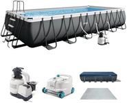 INTEX 26363EH Ultra XTR 24ft x 12ft x 52in Above Ground Swimming Pool Set with Sand Filter Pump and Deluxe Automatic Vacuum Cleaner