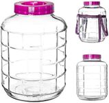 KADAX Glass Jar 5L, Large Fermentation Jar with Plastic Lid, Airlock and Wide Mouth Opening, Airtight Jar for Pickling, Preserving, Wine Container