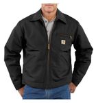 Carhartt Men's Big & Tall Weathered Duck Detroit Jacket Blanket Lined J001,Black,XXXX-Large