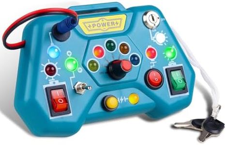 Loyzico Montessori Busy Board Jouet Enfant 1 an, Tableau d'Activité Bébé avec 8 Interrupteurs d'Éclairage à LED, Moteur Sensorielle Jouets Expérimentés Cadeau pour 2 3 4 Ans Garçons Filles