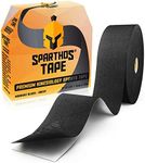 Spartan Tape Kinesiology Tape - Bulk Large Clinical Jumbo - Free Kinesio Taping Guide! Support for Pro Athletic Sports and Recovery - Rocktape Rock Kinesiotape - Uncut 115 ft Roll (Black)