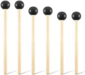 6 Pcs Xylophone Mallets Drum Mallets, with Rubber Head and Handle Percussion Mallets Set Tongue Drum Bell, for Tongue Drum or Keyboard Music (3 Pair)