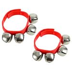 A-Star Wrist Jingle Sleigh Bells with Nylon Strap - Pair - Red