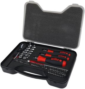Wiha 28589 Torque Control Screwdriver Set, 1–50 Inch Pounds, 59 Piece, Adjustable Handles, Hex, Torx, Phillips & Slotted Bits, Storage Case