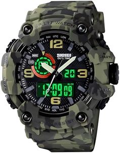 Gosasa Men's Large Face Outdoor Sports Watches Military S-Shock Watch Waterproof, Backlight, Alarm, Stopwatch Features - Rugged Wristwatch for Training, Hiking, and Adventure