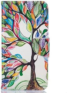 AIFILLE Coque Compatible avec iPhone 6 Plus/ 6S Plus Etui a Rabat en Cuir PU avec Pochette Porte Carte Support Fonction Motif Arbre de Vie Couleur Clapet Antichoc Anti-Rayures Housse de Protection