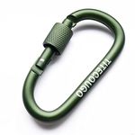 TITECOUGO 2 PCS Aluminum Alloy D-Ring High Strength Carabiner Key Chain Clip Hook For Camping Hiking (Not for Climbing) Army Green