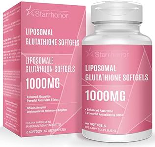 Starehonorr Liposomal Glutathione Softgels 1500MG, Reduced Supplement with Vitamin C, Better Absorption, Non-GMO Powerful Antioxidant for Healthy Aging, Detox, Brain, Immune Health, 60