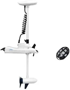White Haswing 12V 55LBS 48" Shaft Bow Mount Electric Trolling Motor with 2.4G Remote Control Portable, Variable Speed for Bass Fishing Boats Freshwater and Saltwater Use, Quiet Operation