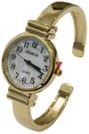 New Gold Geneva Metal Band Slim Case Women's Bangle Cuff Watch, Gold, L, Modern