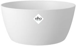 Elho Brussels Bowl - 23cm Recycled Plastic Bowl-Shaped Large Plant Pot - Lightweight Planter Pot - Ideal for Indoor & Outdoor Planting - Flower Pot for Garden & Patio - Light Gray