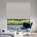 Boolegon Roller Shades, Cordless Light Filtering Solar Roller Blinds for Window,Door Blinds,Woven Fabric Shades Home Kitchen Office,Living Room,Beige,54" W x 72" H...