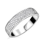 TJC Moissanite Band Ring for Women in 925 Sterling Silver Size L