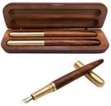 Fountain Pen and Roller Ball Pen Set by Avocado and Spice Gift Set (2 pcs) Brass/Sandalwood Premium Writing Pens Stationary Sets - Fountain Pens for Writing Pens for Women and Men Handwriting Pens