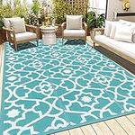 Enyhom Outdoor Rugs for Garden 150 x 240 cm, Durable UV Resistant Camping Mat Reversible Easy Cleaning Plastic Straw Rug Recycled Waterproof Outside RV Patio Mat for Beach Deck Porch Hiking