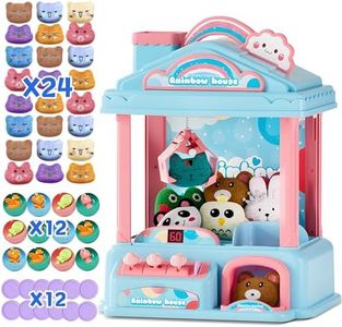 ROHSCE Mini Claw Machine for Kids | Electric Vending Machine Toy Arcade Game Toy with Mini Prizes, Candy Claw Machine Toys Adjustable Sound and Music, Birthday Gifts for Girls