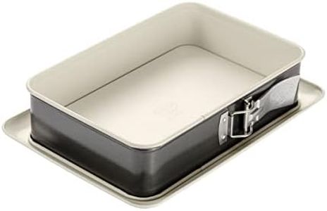 Dr. Oetker 4860 Small Rectangular Springform Cake Tin Baking Trend, 28 x 18 x 7 cm, Steel, Cream/Anthracite, 28 x 18 cm