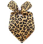 LunaMarie - Luxury Dog Bandanas - Cute Leopard Designs | Premium & Soft Poly Fabric | 100% Handmade Adjustable Shape Animal Print Pet Scarfs Small, Medium, Large (Leopard, Small)