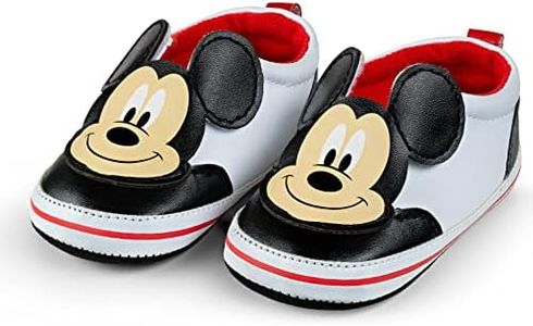 Disney Mickey Mouse and Minnie Mouse Infant Shoes - Soft Sole - Velcro Closure, Easy in and Out - Many, Mickey Mouse, 9-12 Months Infant