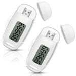 Xuhal 2 Pcs 3D Pedometer Step Counter for Walking USB Rechargeable Step Tracker with Removable Clip and Lanyard Accurately Step Counter for Men Women Seniors Exercise Fitness