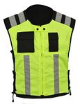 GEARX Hi Visibility Vest Reflective Motorbike Cycling Industrial Safety Wears Emergency Hi viz Waiscost Side Adjustments, 5XL