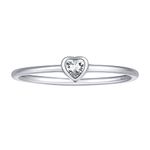 Promise Rings for Her Love Heart Rings Bling Zirconia Sterling Silver Ring Size 6