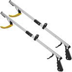 Reacher Grabber Pickup Tools with Magnetic Tips - (2-Pack) 26-Inch Long & Wide Claw Arm Gripping Device, Lightweight & Durable Indoor and Outdoor Extender Reaching Mobility Aid and Trash Picker Upper