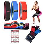 Slyk Non-Slip Fabric Resistance Band for Men and Women. Resistance Loop Bands for Toning Booty Hip Glutes Thighs Squat Legs Yoga Pilates at Home, Outdoors or Gym Pack of 3 (Small + Medium + Large)