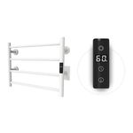 Odass | Towel Warmer | Built-in Timer with Led Indicators | Timer Modes: 1 H to 8 H, ON/Off | Temperature 30 to 60 °C (86 to 140 °F) | Wall Mounted | 4 Bars | Matt White