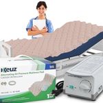 KEUZ Alternating Air Pressure Mattress Pad, Home and Hospital Bed Mattress Topper with End Flaps, Ultra Quiet Pump and Repairing Kit Included, Ulcer and Bed Sore Prevention.