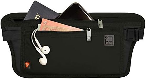 Lewis N. Clark RFID-Blocking Waist Stash Anti-Theft Hidden Money Belt Black One Size