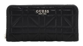 GUESS Women's Assia Large Zip Around Wallet, Clutch, Black, One Size