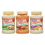 Dr. Oetker Funfoods Vegetarian Mayonnaise Combo -Veg Mayonnaise Original 250 Gram, Veg Mayonnaise Garlic 250 Gram and Burger Mayonnaise 250 Gram