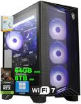 MSI Aegis ZS2 Gaming Desktop | AMD 12-core Zen 5 Ryzen 9 9900X | 64GB DDR5 8TB SSD | GeForce RTX 5080 DLSS 4 | 360mm Liquid Cooler 850W 80+ Gold PSU Support HDD Win11 w/DLCA Accessory