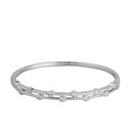 ZAVYA 925 Sterling Silver Cubic Zirconia Solitaire Rhodium Plating Kada Bracelet | | Gift for Women and Girls | With Certificate of Authenticity and 925 Hallmark
