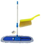 Livronic® Dry Mop Floor Cleaning 18 inch Heavy Duty with Long Handle Household Cleaning Supplies for Concrete Hardwood, Tiles, Marble Floor (Pack of 1) 18 inch with Yellow Sofa Brush