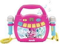 Lexibook MP320MNZ Disney Minnie Portable Digital Karaoke Player for Kids Microphones, Light Effects, Bluetooth, Recording and Voice Changer Functions, Rechargeable Battery