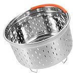 minkissy Stainless Steel Rice Steamer Instapot 6 Quart Pot Instapot Accessory Steam Insert Basket Steam Pot Stainless Steel Steamer Pot Reusable Food Steaming Rack Corn Liner Silicone