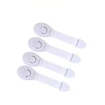BabySafeHouse Safety Lock for Cabinet, Drawer, Fridge, Cupboard for Child & Infant Safety, Furniture Latch with 3M Adhesive (Pack of 4) (White)