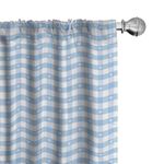 Ambesonne Checkered Window Curtains Pack of 2, Gingham Motif with Little Hearts Pastel Blue Shower Theme, Lightweight Set with Rod Pocket, 4 Panels of - 28" x 63",Pale Blue