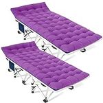 GETOVIN 2 Pack Camping Cot with Com