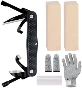 S SMAZINSTAR Splinter Carvin' 6in Traditional Folding Whittling Knife with 1.5in Detail Blade, Sawcut Handle, Nickel Silver Bolsters, Convenient Size for Carving, Camping, EDC, Outdoors