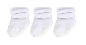 Juddlies - Infant Socks - White - 6 Pack - Newborn Baby Unisex - 0 to 3 Months