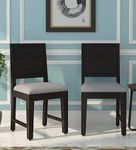 Krishna Wood Decor Wood Dining Chair Set of 2 | Study Chair with Cushion for Dining Chair & Office Chair | Dining Room Set | Wooden Dining Chair Only | Sheesham Wood Chair Furniture, Black Oak Finish