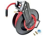 SANFU Retractable Air Hose Reel Wall&Ceiling Mount with 3/8 in. x 50 FT Hybrid Hose with Lead-In 3FT, Pneumatic Durable-Safety Steel Reel Auto Rewind 300PSI