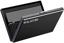 Storite 6 Slots RFID Protected Metal Credit Card Holder Wallet for Men & Women(Shiny Black,9.5 x 6.5 x 1.3 cm)