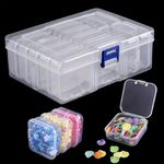 DARKNESS 13pcs Bead Organizers in A Clear Box, Clear Plastic Diamond Painting Storage Container with Mini Clear Boxes for Craft Organziers and Storage Art Embroidery Nail Accessories