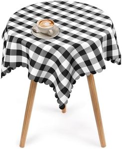 Reluen Black and White Buffalo Plaid - Square Tablecloth Buffalo Plaid Sheets Polyester Tablecloth Washable Tablecloth Home Kitchen Outdoor Dining Table Cover Indoor Tablecloth