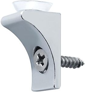 Alise 20 Pcs Glass Shelf Brackets Mounting Brace Fixing Pegs Supports with Chuck for Wine Reveal Ark Glass Cabinet,Chrome Finish